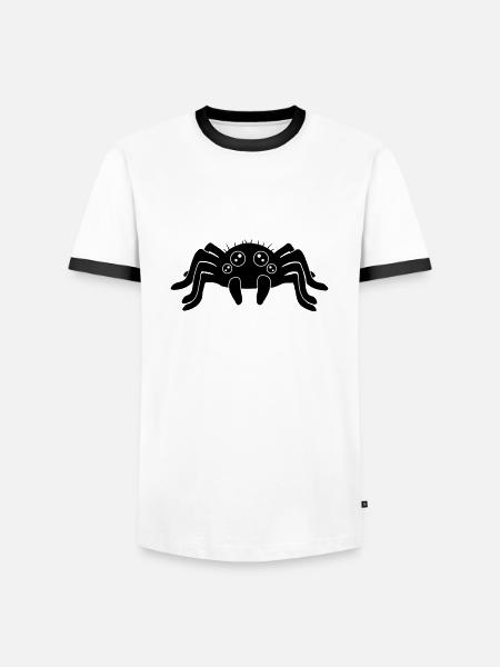Clipart liten spindel - Kontrast-T-shirt herr - vit/svart