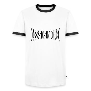 Spruch Logo Minimalismus - Männer Kontrast-T-Shirt - Weiß/Schwarz - Vorne - AI Model Female 172 light (172cm) & AI Model Male 178 dark (178cm)