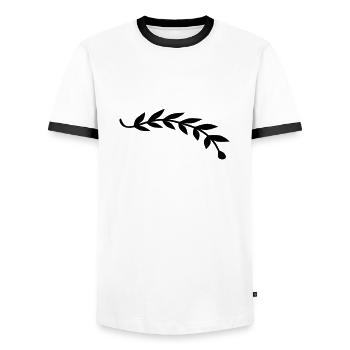 Bay leaf plant branch - Men's Ringer Shirt - white/black - Front - AI Model Female 172 light (172cm) & AI Model Male 178 dark (178cm)