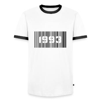 Année de naissance Anniversaire Born In - Fabriqué en 1993 - T-shirt contrasté Homme - blanc/noir - Devant - AI Model Female 172 light (172cm) & AI Model Male 178 dark (178cm)