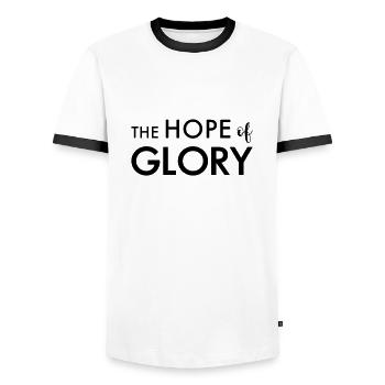 the hope of glory - Männer Kontrast-T-Shirt - Weiß/Schwarz - Vorne - AI Model Female 172 light (172cm) & AI Model Male 178 dark (178cm)