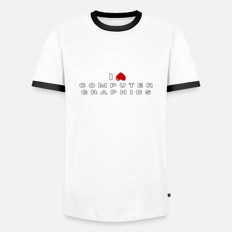 I hate Computer graphics - Men's Ringer Shirt - white/black