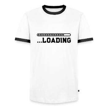 Loading - Männer Kontrast-T-Shirt - Weiß/Schwarz - Vorne - AI Model Female 172 light (172cm) & AI Model Male 178 dark (178cm)
