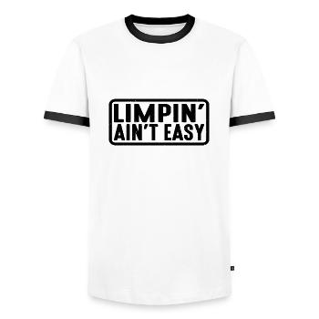Limpin' Ain't Easy 23 - Men's Ringer Shirt - white/black - Front - AI Model Female 172 light (172cm) & AI Model Male 178 dark (178cm)
