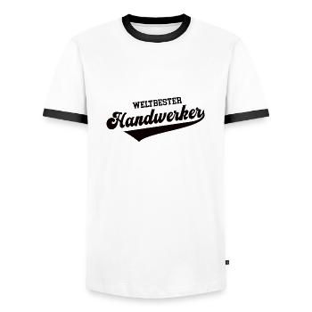 Weltbester Handwerker Bester Handwerk Meister - Männer Kontrast-T-Shirt - Weiß/Schwarz - Vorne - AI Model Female 172 light (172cm) & AI Model Male 178 dark (178cm)