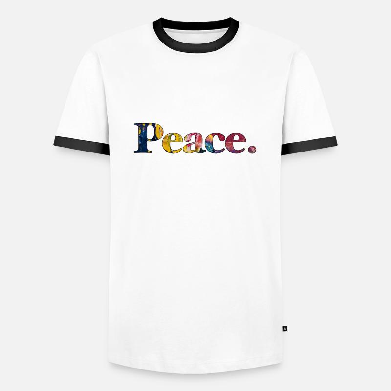 Frieden Peace - Männer Kontrast-T-Shirt - Weiß/Schwarz