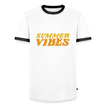 Summer vibes - Männer Kontrast-T-Shirt - Weiß/Schwarz - Vorne - AI Model Female 172 light (172cm) & AI Model Male 178 dark (178cm)