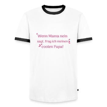 lustige sprüche cooler papa - Männer Kontrast-T-Shirt - Weiß/Schwarz - Vorne - AI Model Female 172 light (172cm) & AI Model Male 178 dark (178cm)