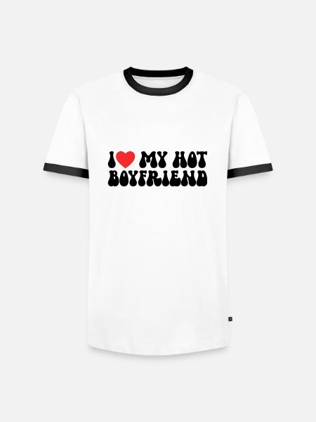 J’adore mon ami chaud - T-shirt contrasté Homme - blanc/noir
