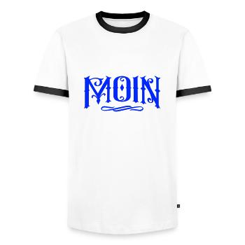 Par Moin - T-shirt contrasté Homme - blanc/noir - Devant - AI Model Female 172 light (172cm) & AI Model Male 178 dark (178cm)