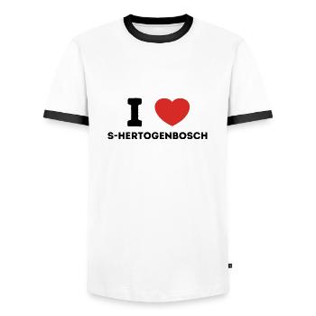 I Love s-Hertogenbosch Netherlands - Men's Ringer Shirt - white/black - Front - AI Model Female 172 light (172cm) & AI Model Male 178 dark (178cm)