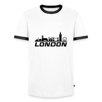 london skyline 1 - Männer Kontrast-T-Shirt - Weiß/Schwarz - Vorne - AI Model Female 172 light (172cm) & AI Model Male 178 dark (178cm)