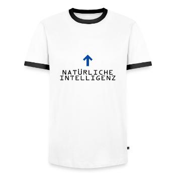 Natürliche Intelligenz - Männer Kontrast-T-Shirt - Weiß/Schwarz - Vorne - AI Model Female 172 light (172cm) & AI Model Male 178 dark (178cm)