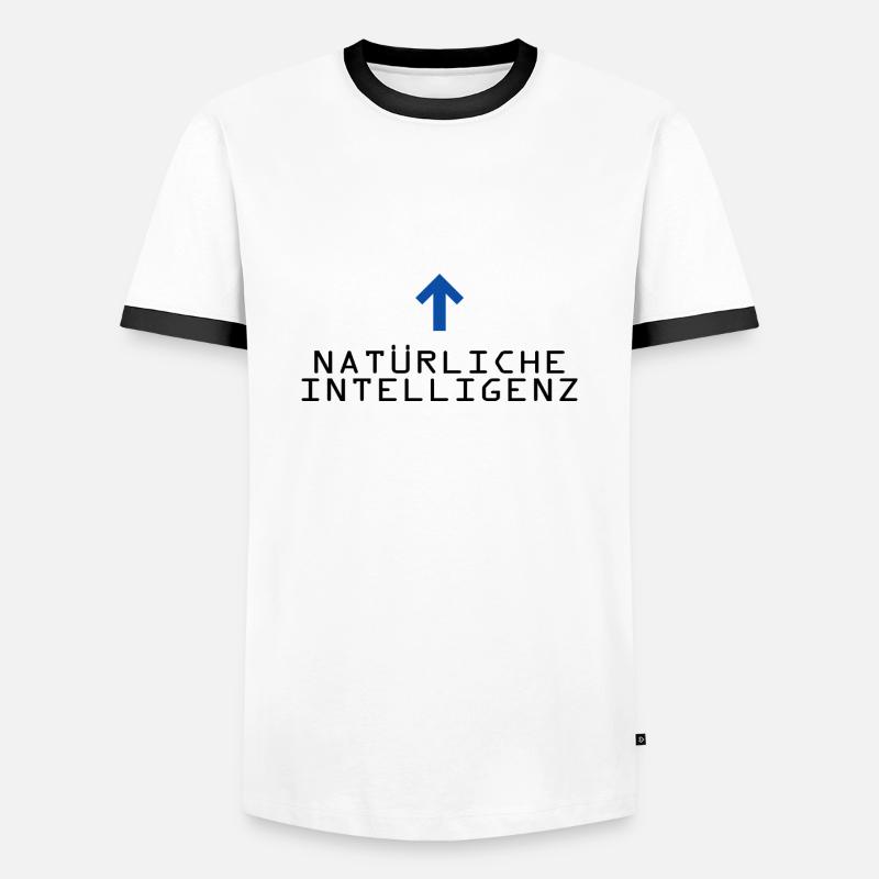 Natürliche Intelligenz - Männer Kontrast-T-Shirt - Weiß/Schwarz