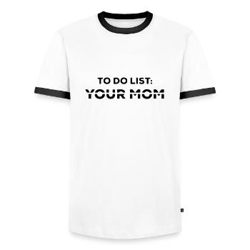 to do list for mom - Men's Ringer Shirt - white/black - Front - AI Model Female 172 light (172cm) & AI Model Male 178 dark (178cm)