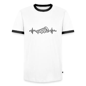 PIZZA Lifeline - Men's Ringer Shirt - white/black - Front - AI Model Female 172 light (172cm) & AI Model Male 178 dark (178cm)