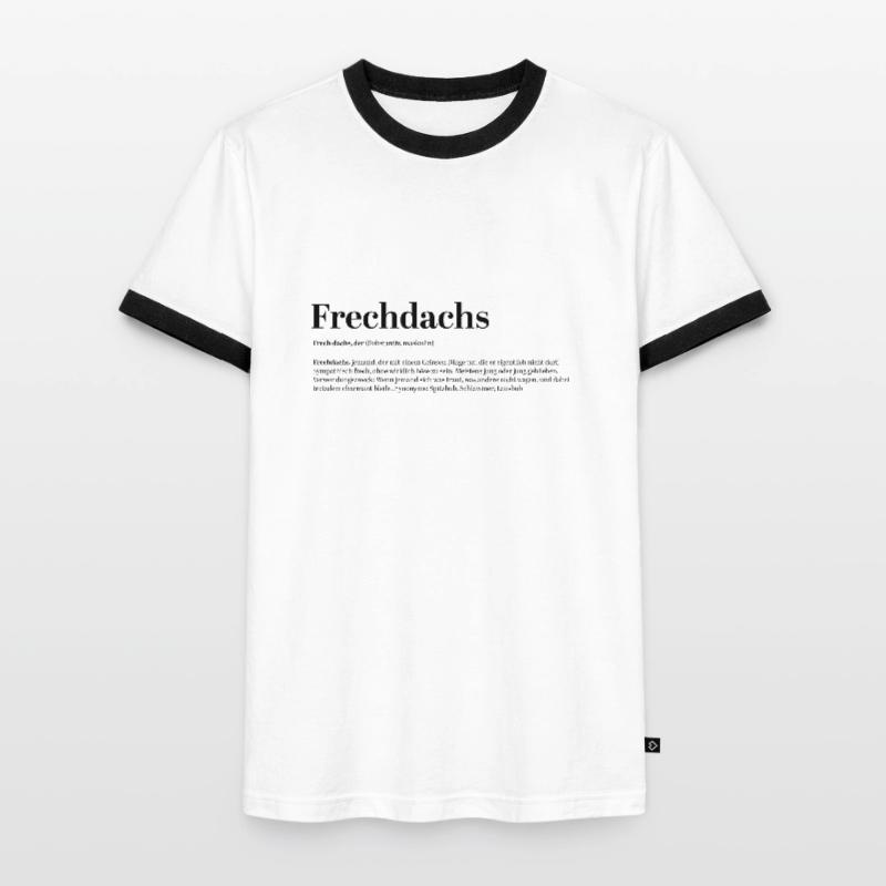 Frechdachs Définition Nom d’animal coquin lâche T-shirt contrasté Homme