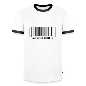 Made in Berlin - Männer Kontrast-T-Shirt - Weiß/Schwarz - Vorne - AI Model Female 172 light (172cm) & AI Model Male 178 dark (178cm)