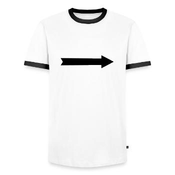 Pfeil gerade - Männer Kontrast-T-Shirt - Weiß/Schwarz - Vorne - AI Model Female 172 light (172cm) & AI Model Male 178 dark (178cm)