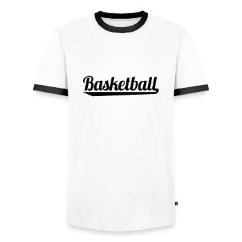 Basketball - Männer Kontrast-T-Shirt - Weiß/Schwarz - Vorne - AI Model Female 172 light (172cm) & AI Model Male 178 dark (178cm)