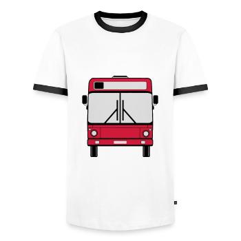 Busfahrer Bus Omnibus Schulbus Bus , Stadtbus (25) - Männer Kontrast-T-Shirt - Weiß/Schwarz - Vorne - AI Model Female 172 light (172cm) & AI Model Male 178 dark (178cm)