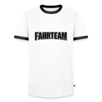 Équipe de conduite - T-shirt contrasté Homme - blanc/noir - Devant - AI Model Female 172 light (172cm) & AI Model Male 178 dark (178cm)