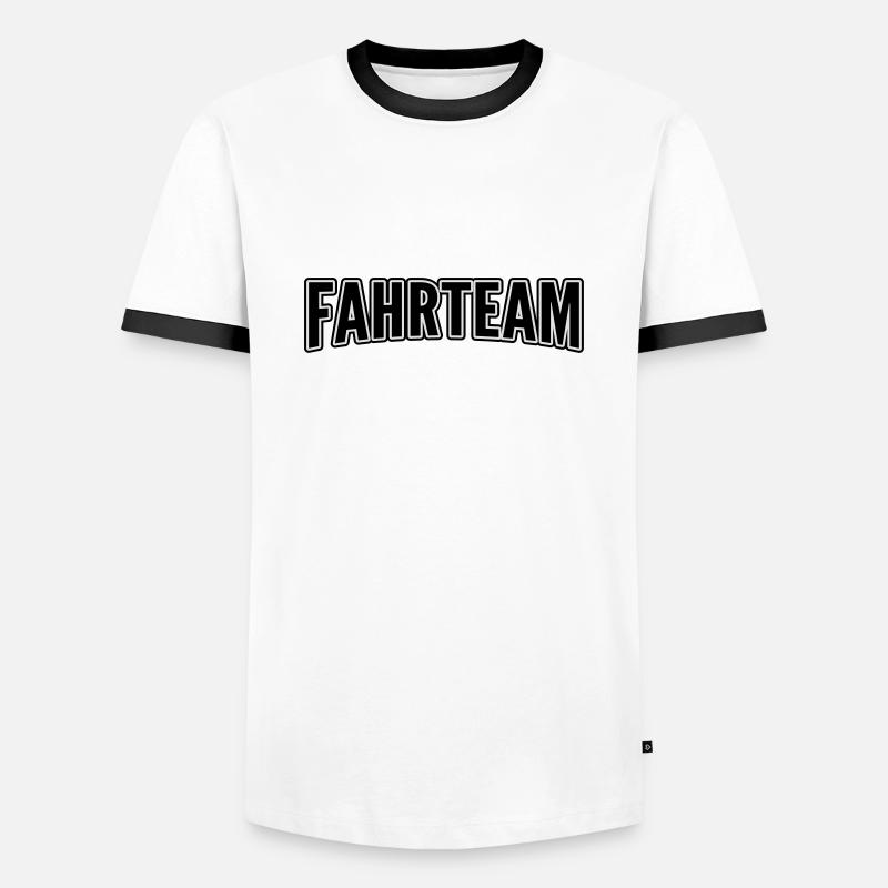 Fahrteam - Männer Kontrast-T-Shirt - Weiß/Schwarz