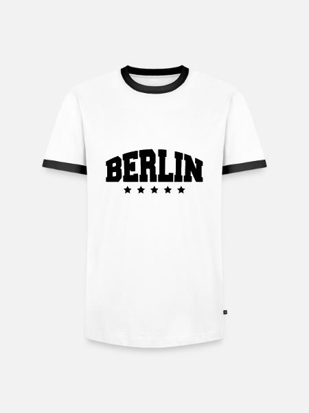 berlin_af1 - T-shirt contrasté Homme - blanc/noir