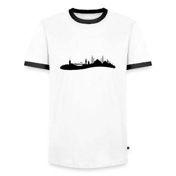 Skyline Istanbul - Männer Kontrast-T-Shirt - Weiß/Schwarz - Vorne - AI Model Female 172 light (172cm) & AI Model Male 178 dark (178cm)