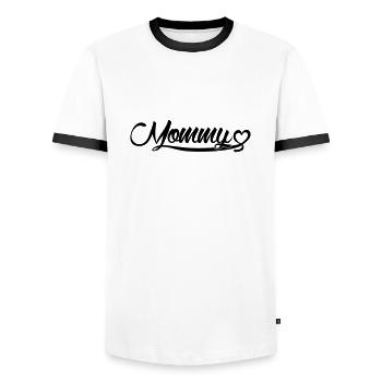 Mommy - Männer Kontrast-T-Shirt - Weiß/Schwarz - Vorne - AI Model Female 172 light (172cm) & AI Model Male 178 dark (178cm)
