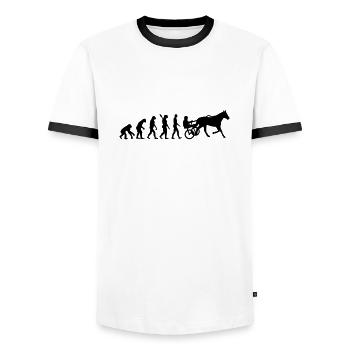 Evolution harness trotting race - Men's Ringer Shirt - white/black - Front - AI Model Female 172 light (172cm) & AI Model Male 178 dark (178cm)