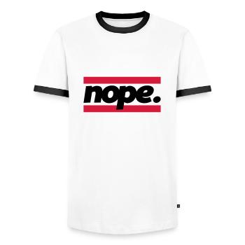 nope graphic - Männer Kontrast-T-Shirt - Weiß/Schwarz - Vorne - AI Model Female 172 light (172cm) & AI Model Male 178 dark (178cm)