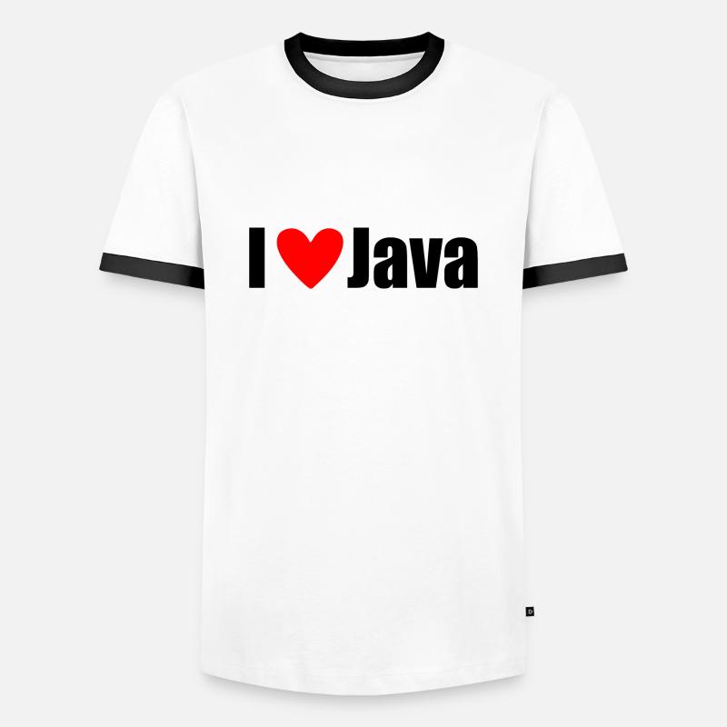 J'AIME Java - T-shirt contrasté Homme - blanc/noir
