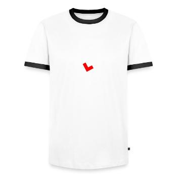 Papa en formation - Nouveau papa, grossesse, nouveau bébé - T-shirt contrasté Homme - blanc/noir - Devant - AI Model Female 172 light (172cm) & AI Model Male 178 dark (178cm)