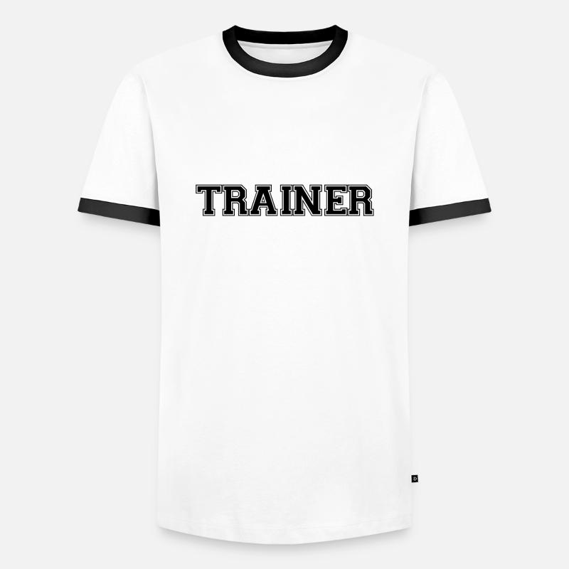 Trainer - Männer Kontrast-T-Shirt - Weiß/Schwarz