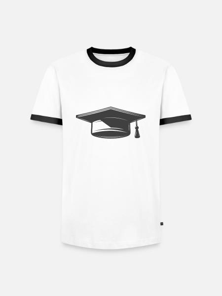 high school graduation - Men's Ringer Shirt - white/black