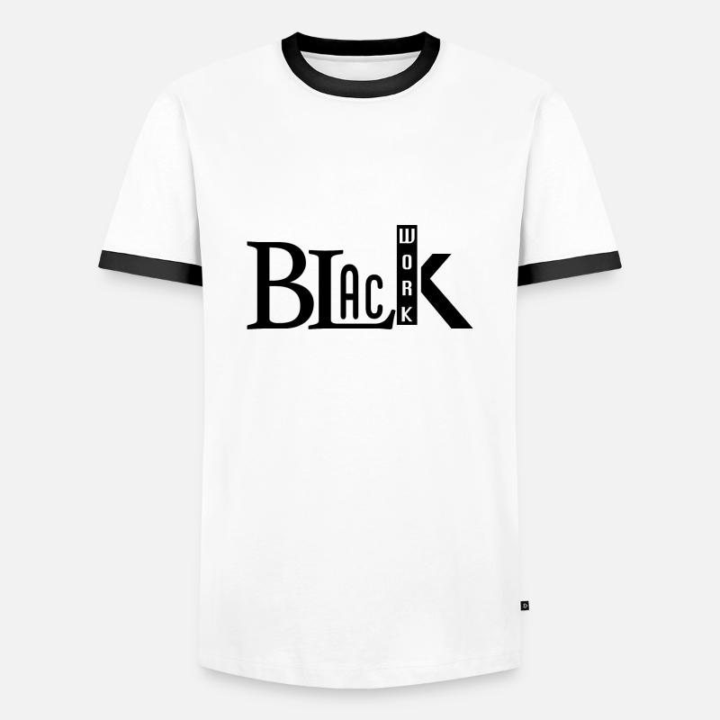 black work - Men's Ringer Shirt - white/black