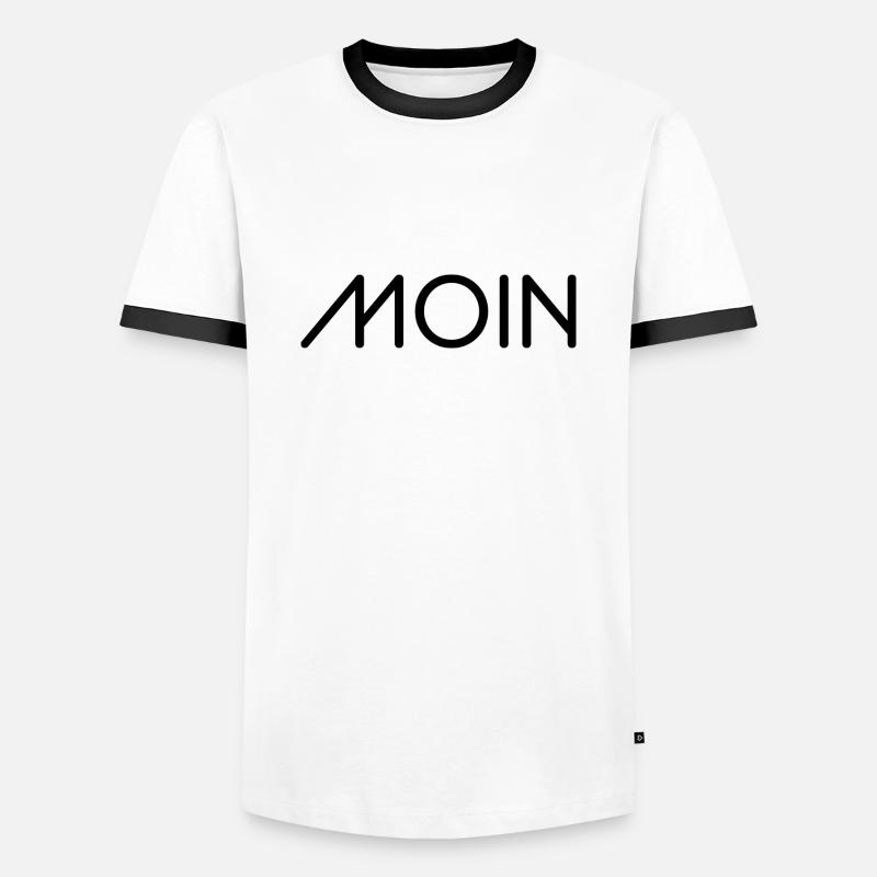 Moin Alpha black - Männer Kontrast-T-Shirt - Weiß/Schwarz