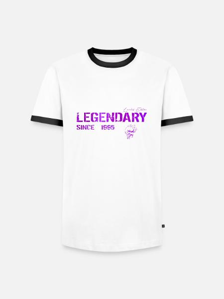 Legendary since 1995 Geschenk - Männer Kontrast-T-Shirt - Weiß/Schwarz