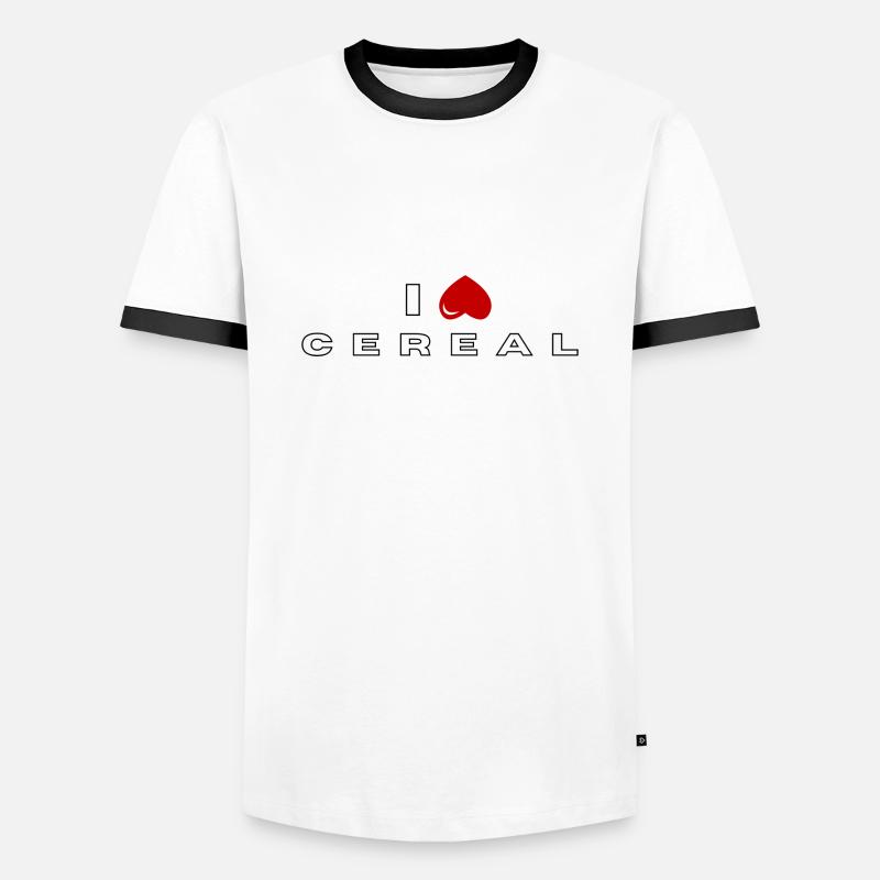 I hate Cereal - Men's Ringer Shirt - white/black
