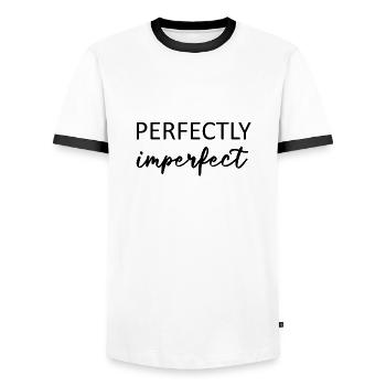 Perfectly Imperfect - Men's Ringer Shirt - white/black - Front - AI Model Female 172 light (172cm) & AI Model Male 178 dark (178cm)