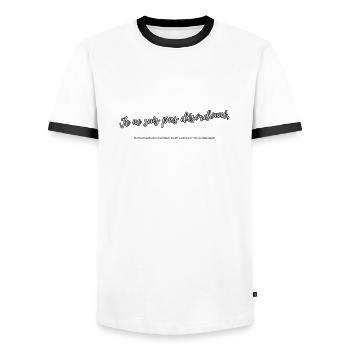 Disorderly - Men's Ringer Shirt - white/black - Front - AI Model Female 172 light (172cm) & AI Model Male 178 dark (178cm)