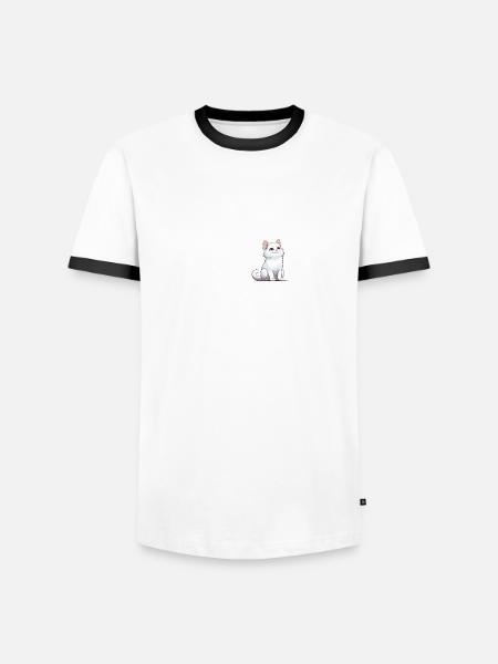 Cat heartbeat - Men's Ringer Shirt - white/black