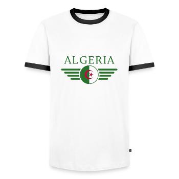 I Love Algeria, Elegance Style Design T-Shirt - Men's Ringer Shirt - white/black - Front - AI Model Female 172 light (172cm) & AI Model Male 178 dark (178cm)