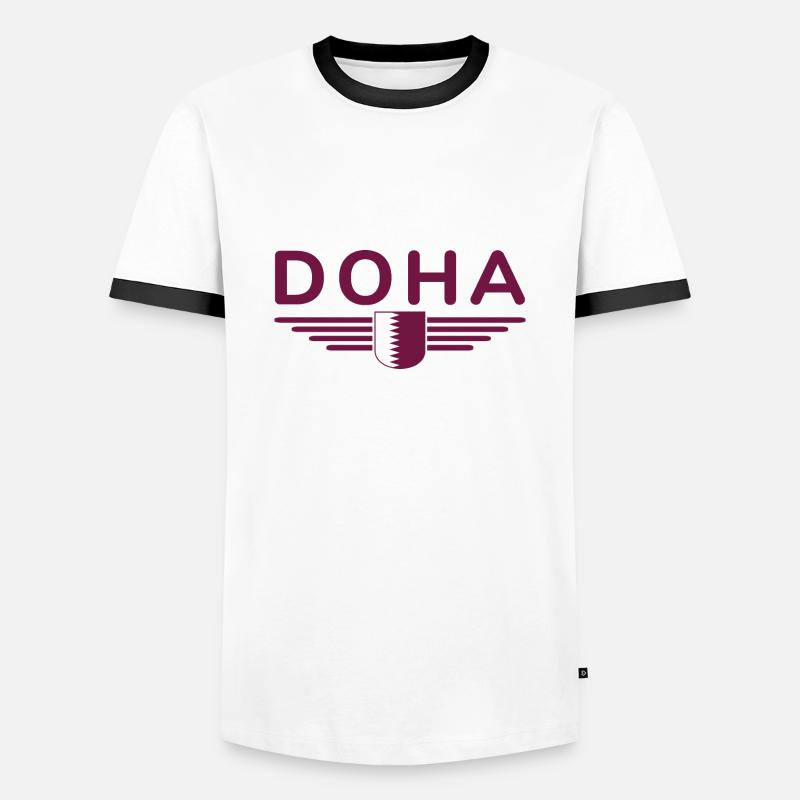 Doha Design – Stilvoll und Einzigartig - Männer Kontrast-T-Shirt - Weiß/Schwarz