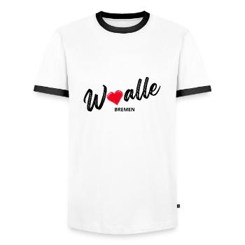 Walle - Brême - T-shirt contrasté Homme - blanc/noir - Devant - AI Model Female 172 light (172cm) & AI Model Male 178 dark (178cm)