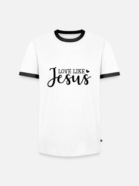 Aimer comme Jésus - T-shirt contrasté Homme - blanc/noir