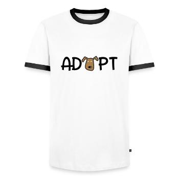 adopter - T-shirt contrasté Homme - blanc/noir - Devant - AI Model Female 172 light (172cm) & AI Model Male 178 dark (178cm)