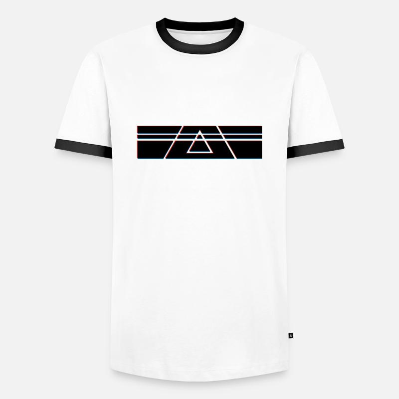 Triangle Geometry Hipster - Men's Ringer Shirt - white/black