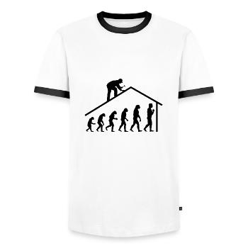 Homme charpentier outil d’artisanat - T-shirt contrasté Homme - blanc/noir - Devant - AI Model Female 172 light (172cm) & AI Model Male 178 dark (178cm)